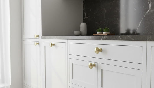 Solid Brass Round Cabinet Knobs, Modern Luxury Drawer Pulls – detail view