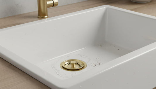 Gold Brass Sink Drain Strainer – detail view