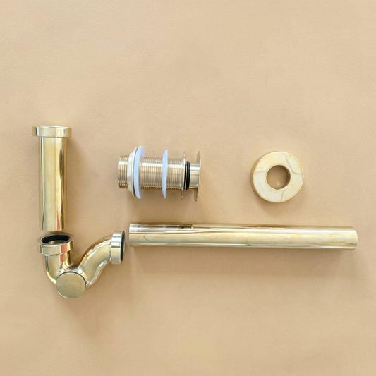 Solid Brass P Trap Sink Drain – detail view