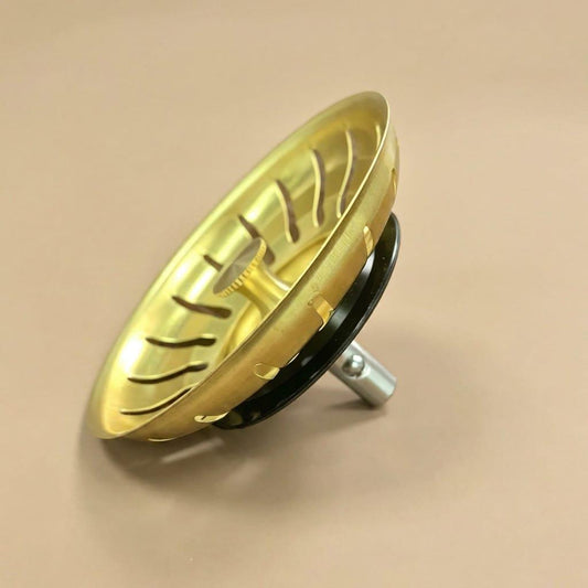 Solid Unlacquered Brass Kitchen Sink Strainer – detail view