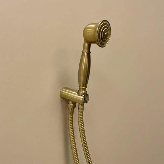 Unlacquered Brass Shower Holder, Wall Mount Support – detail view