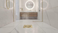 Square Solid Brass Shower Drain - Antique Brass Finish, Modern Bathroom Hardware