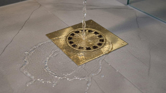 Square Solid Brass Shower Drain, Antique Brass Finish