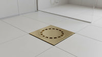 Square Solid Brass Shower Drain - Antique Brass Finish, Modern Bathroom Hardware