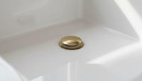 Unlacquered Brass Kitchen Sink Drain, Solid Pop Up Stopper, Vintage Vanity Basin Drain