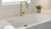 Unlacquered Brass Kitchen Sink Drain, Solid Pop Up Stopper, Vintage Vanity Basin Drain