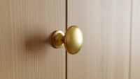 Unlacquered Brass Oval Cabinet Knob, Solid Drawer Pull, Antique Gold Furniture Handle