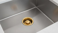 Unlacquered Brass Kitchen Sink Waste, Solid Drain Strainer, Farmhouse Luxury Hardware