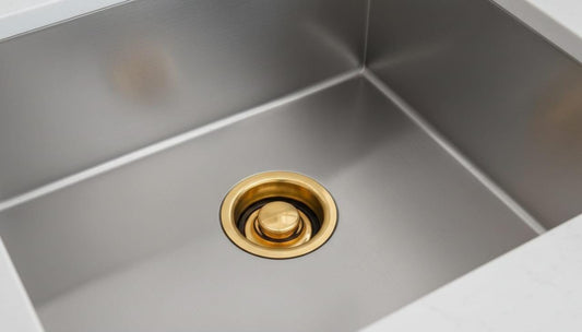 Unlacquered Brass Kitchen Sink Waste, Solid Drain Strainer