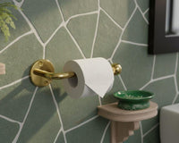 Golden Brass Toilet Paper Holder, Wall Mount, Modern Minimalist Bathroom Accessory