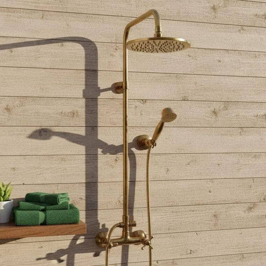 Unlacquered Brass Shower System – detail view