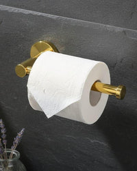 Solid Brass Toilet Paper Holder, Modern Wall Mount Tissue Rack, Gold Bathroom Accessory
