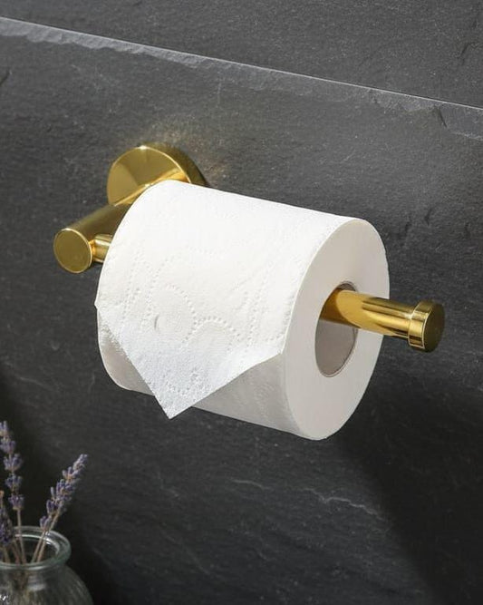 Solid Brass Toilet Paper Holder, Gold Bathroom Accessory – detail view