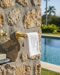 Solid Brass Toilet Paper Holder, Modern Wall Mount Tissue Rack, Gold Bathroom Accessory
