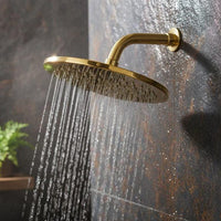 Unlacquered Brass Rain Shower Head, Gold Wall Mount Fixture, Modern Bathroom System