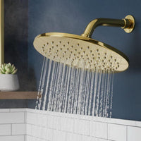 Unlacquered Brass Rain Shower Head, Gold Wall Mount Fixture, Modern Bathroom System