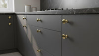 Solid Brass Round Cabinet Knobs: Modern Luxury Drawer Pulls, Minimalist Furniture Handles