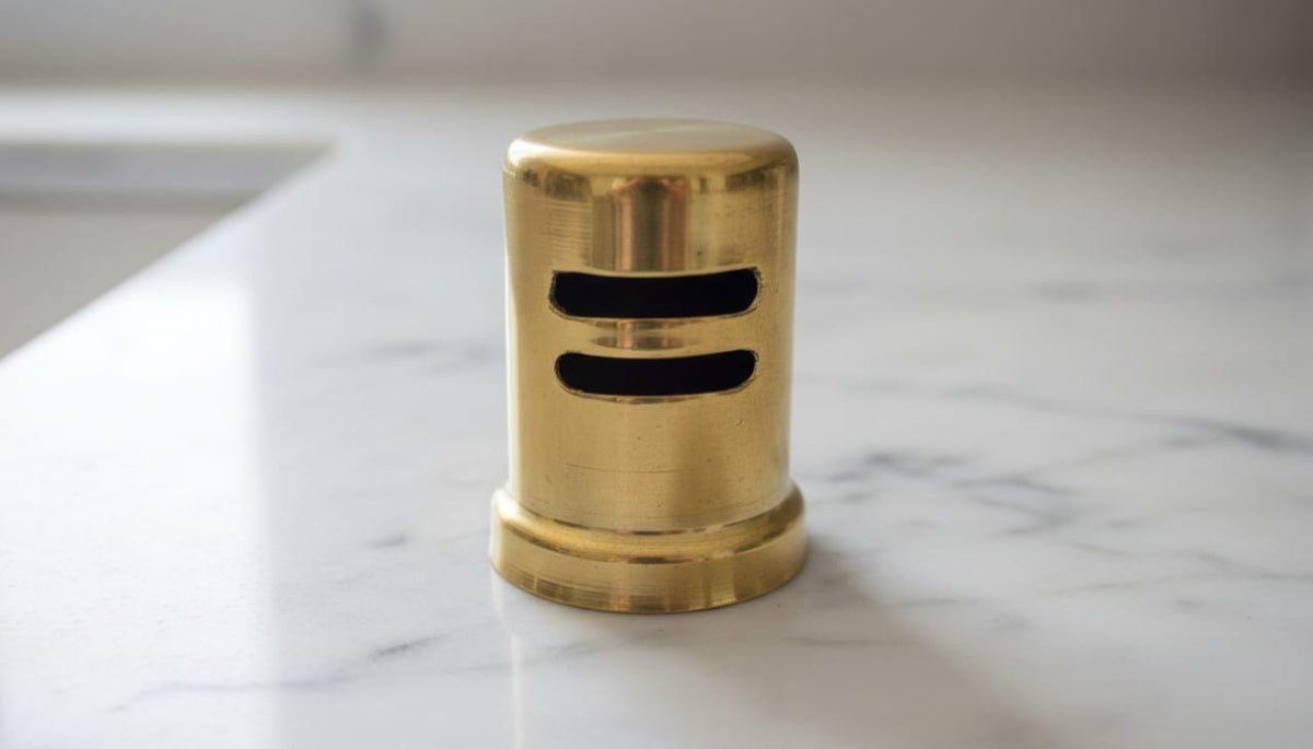 Unlacquered Brass Air Gap Cover, Solid Dishwasher Cap