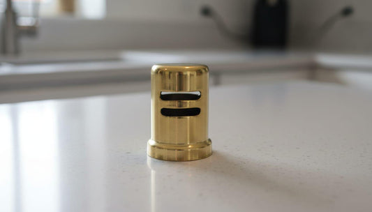 Unlacquered Brass Air Gap Cover, Solid Dishwasher Cap – detail view