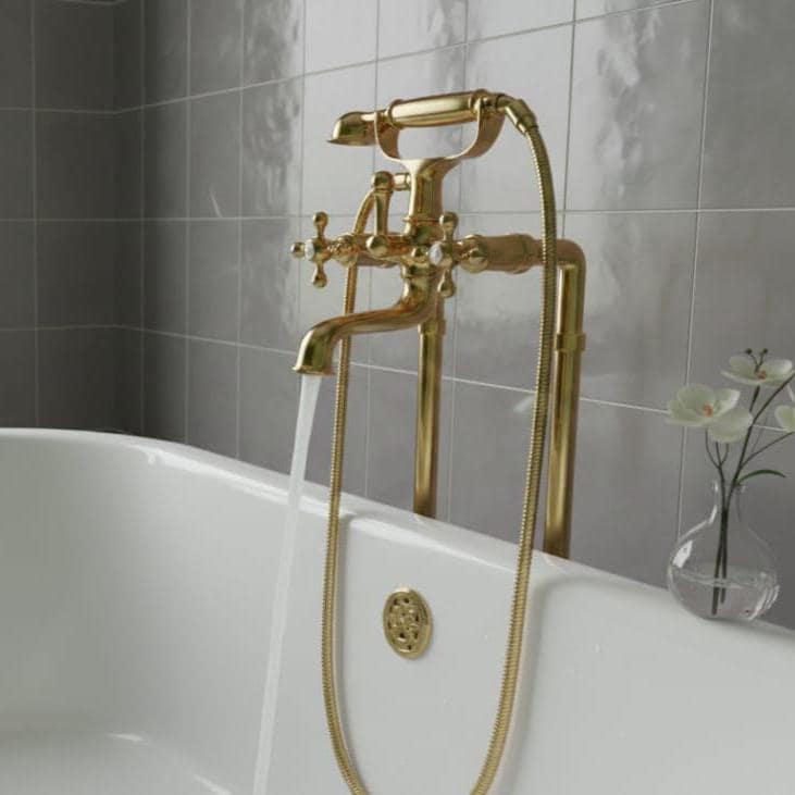 Solid Brass Freestanding Tub Filler – detail view