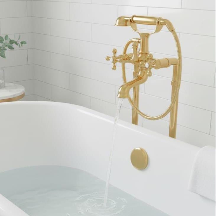 Solid Brass Freestanding Tub Filler – alternate angle