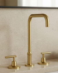 Modern Bathroom Faucet Gold Brass Minimalist Vanity Sink Faucet Luxury Deck Mount
