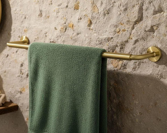 Unlacquered Brass Towel Bar, Wall Mounted Minimalist Holder