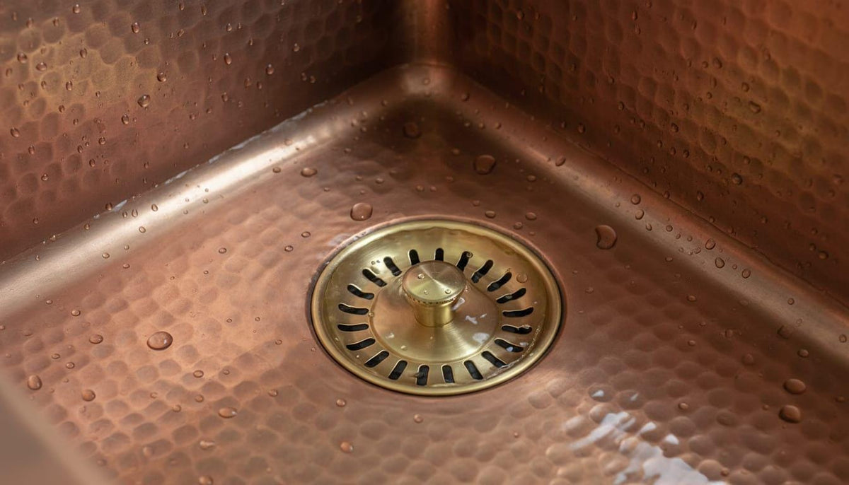 Gold Brass Sink Drain Strainer – close-up of the finish
