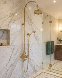 Freestanding Brass Bathtub Faucet with Hand Shower, Floor Mount Tub Filler