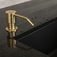 Unlacquered Brass Soap Dispenser, Brushed Gold Built-In Sink Pump Accessory