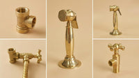 Unlacquered Brass Bidet Sprayer Set, Handheld Toilet Shattaf Kit, Farmhouse Bathroom Attachment