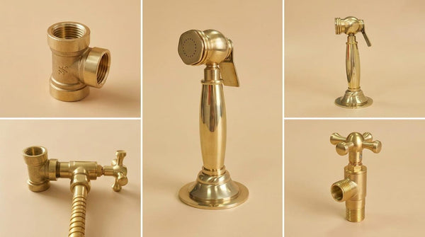 Unlacquered Brass Bidet Sprayer Set