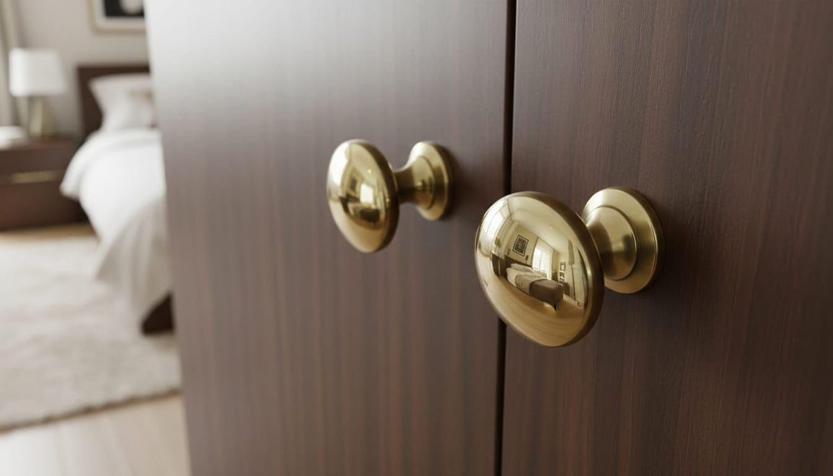 Solid Brass Round Cabinet Knobs, Modern Luxury Drawer Pulls