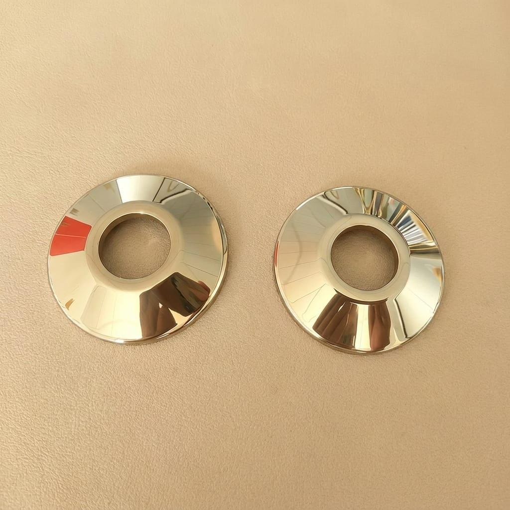 Solid Brass Shower Escutcheon Plate Set, Brass Wall Cover – close-up of the finish