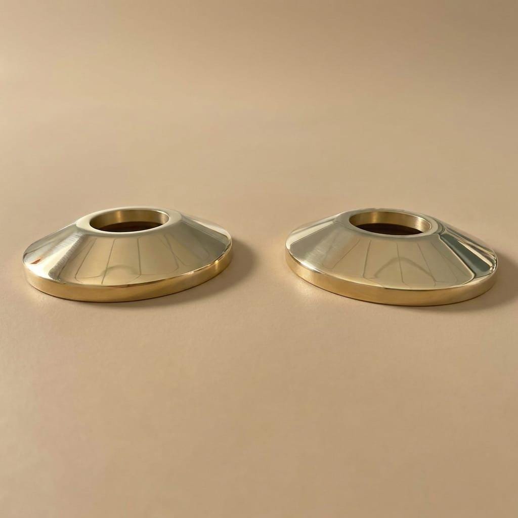 Solid Brass Shower Escutcheon Plate Set, Brass Wall Cover
