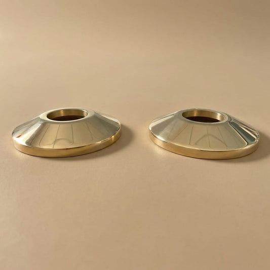 Solid Brass Shower Escutcheon Plate Set, Brass Wall Cover