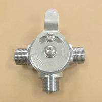 Solid Brass Chrome Shower Diverter Valve: G1/2 G9/16 Faucet Splitter, 3 Outlet Bathroom Fixture