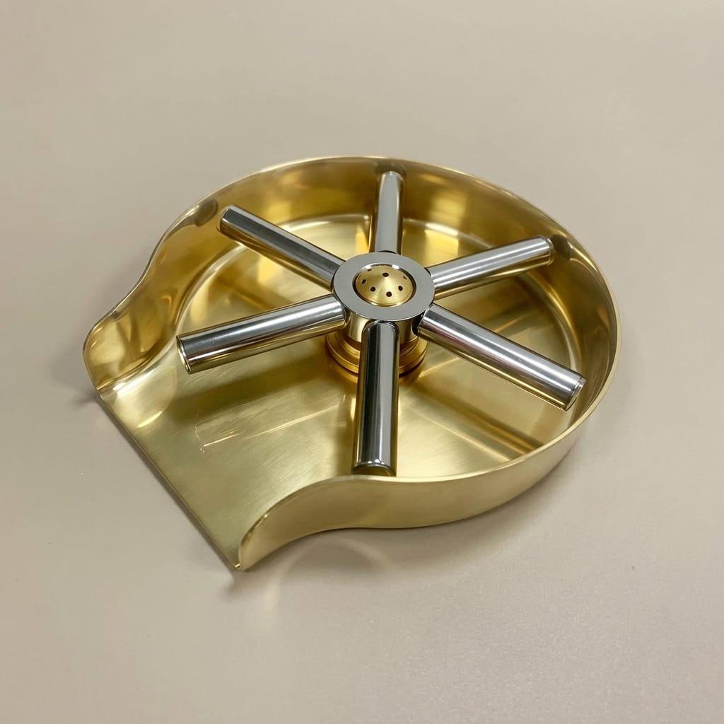 Brass Glass Rinser, Kitchen Cup Washer, Bar Sink Rinser – installed view