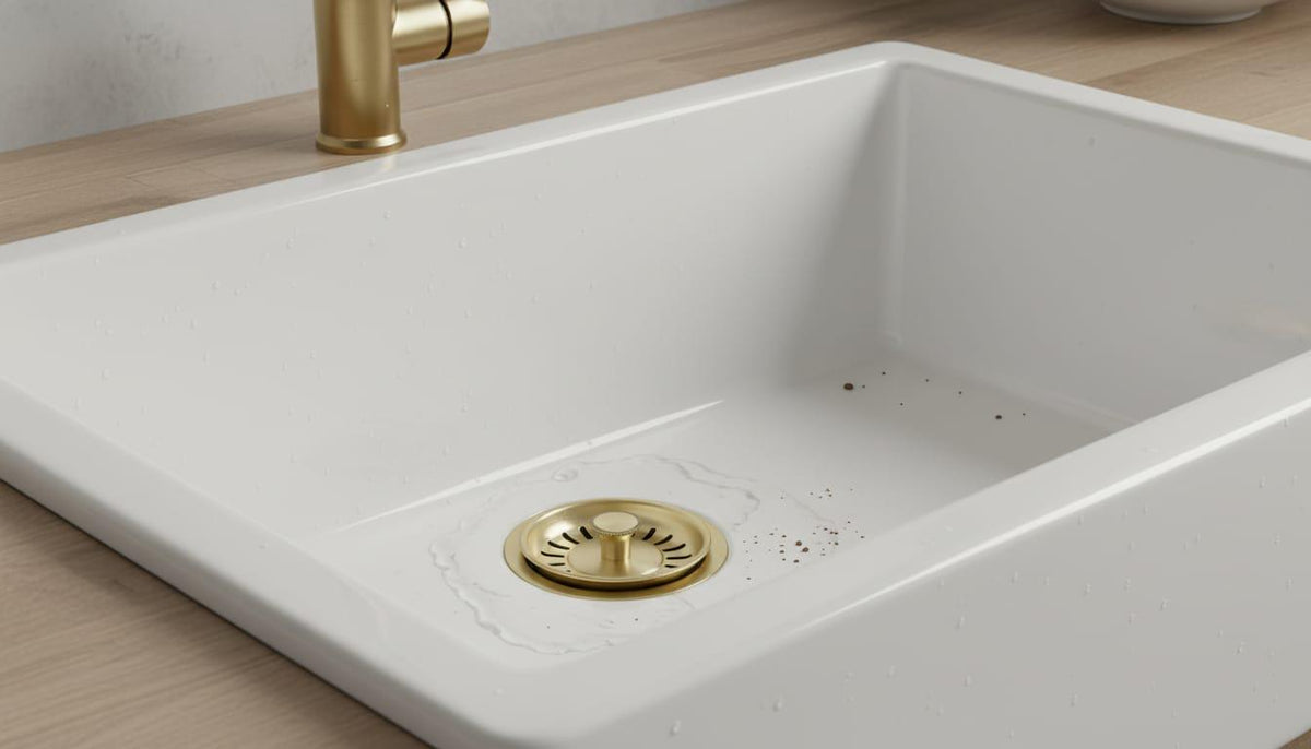 Gold Brass Sink Drain Strainer – detail view