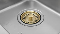 Gold Brass Sink Drain Strainer: Modern Anti-Clog Basket Stopper Filter