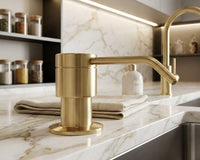 Unlacquered Brass Soap Dispenser, Brushed Gold Built-In Sink Pump Accessory