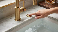 Unlacquered Brass Air Switch Kit, Vintage Gold Sink Button, Kitchen Counter Control