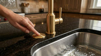 Unlacquered Brass Air Switch Kit, Vintage Gold Sink Button, Kitchen Counter Control