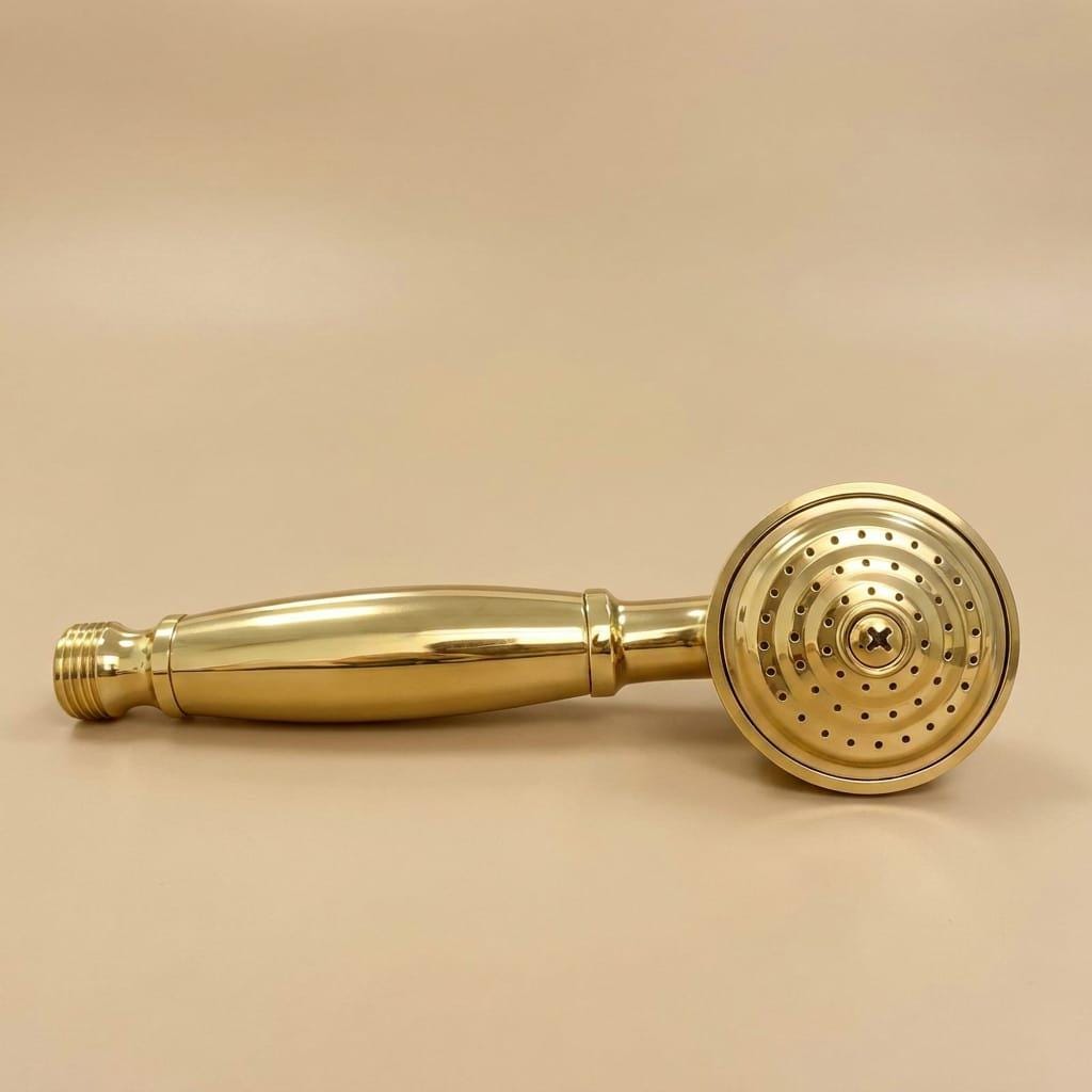 Polished Brass Handheld Shower Head, Vintage Gold Sprayer