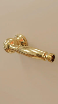 Polished Brass Handheld Shower Head – Vintage Gold Sprayer, Ergonomic Bathroom Wand