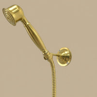 Unlacquered Brass Shower Holder, Handheld Sprayer Bracket, Vintage Farmhouse Bath Hook