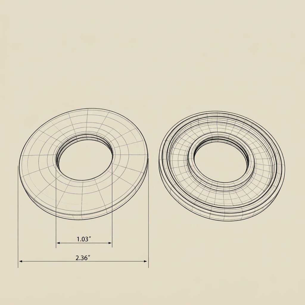 Solid Brass Shower Arm Flange, Brass Escutcheon Plate – alternate angle