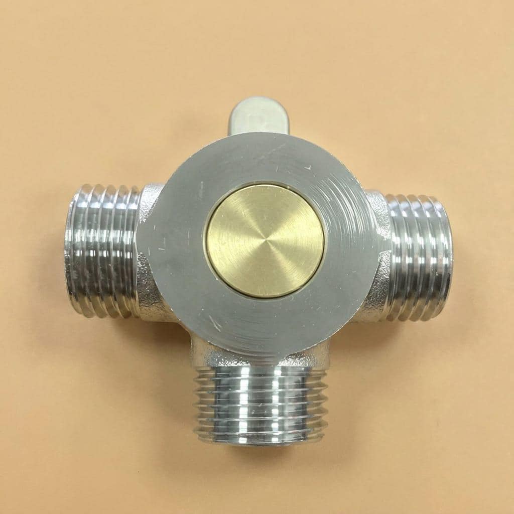 Solid Brass Chrome Shower Diverter Valve – detail view