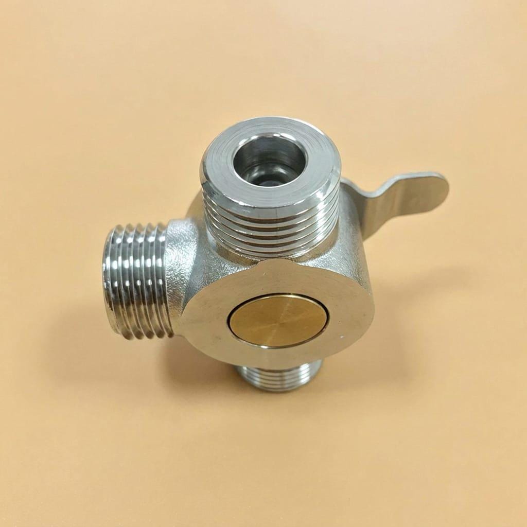 Solid Brass Chrome Shower Diverter Valve – installed view