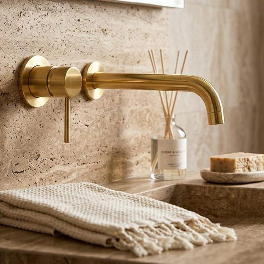 Brushed Brass Wall Mounted Faucet